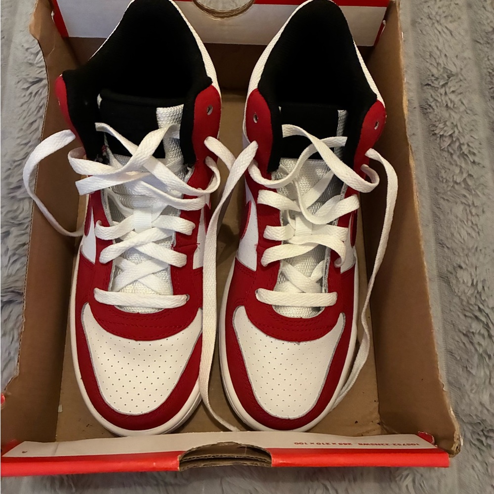 Nike Kids Red and White Sneakers